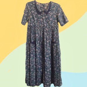 Vintage Laura Ashley dress blue purple floral